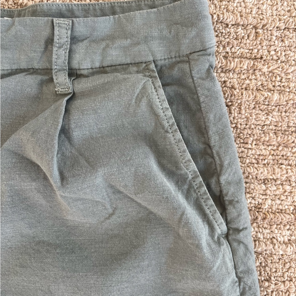 NWOT Frank and Eileen Waterford 4.5” Linen Shorts - Olive Green - Picture 6 of 15
